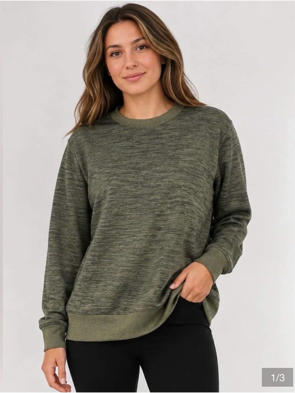 Dakine NWT Womens Liberator Peat Olive Green Heather Crewneck Sweater Size XL
